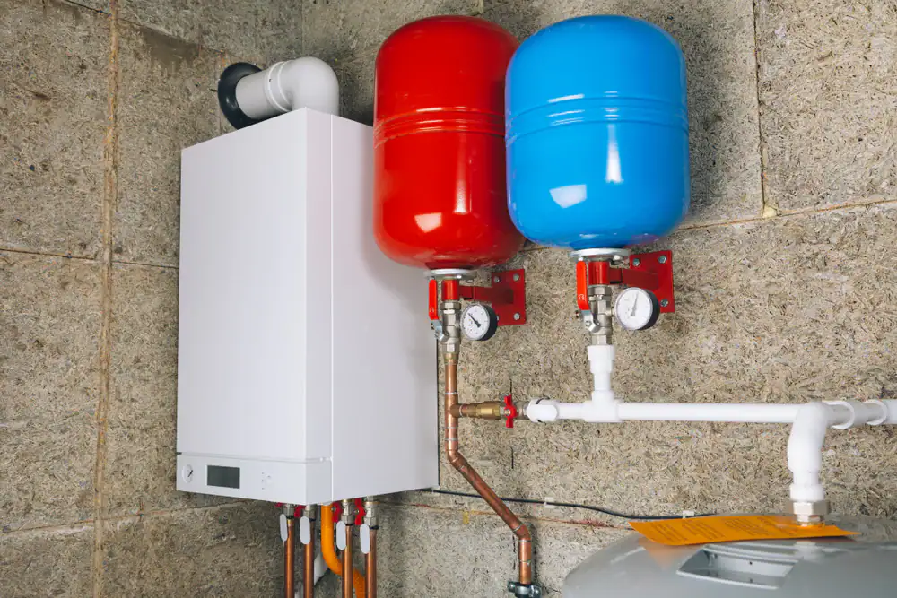 Super Plumbing Heating's expert installation of a boiler expansion tank system in Bergen County, NJ, designed for enhanced performance and reliable home heating.